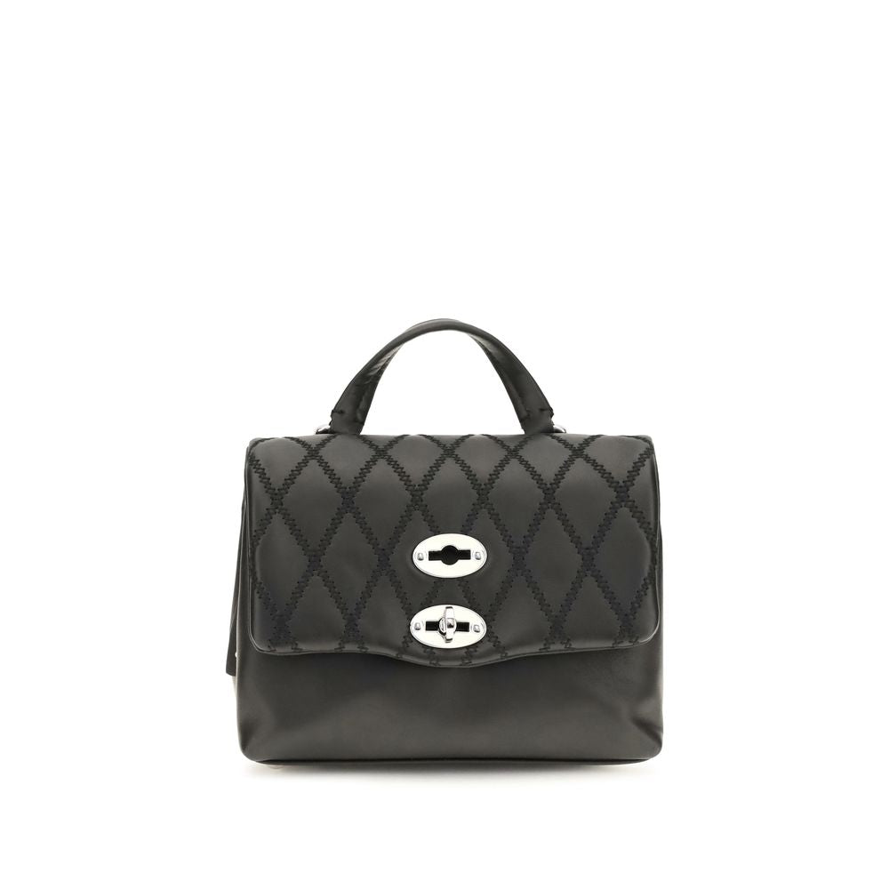 Sac porté épaule Zanellato en cuir de veau noir Bos Taurus