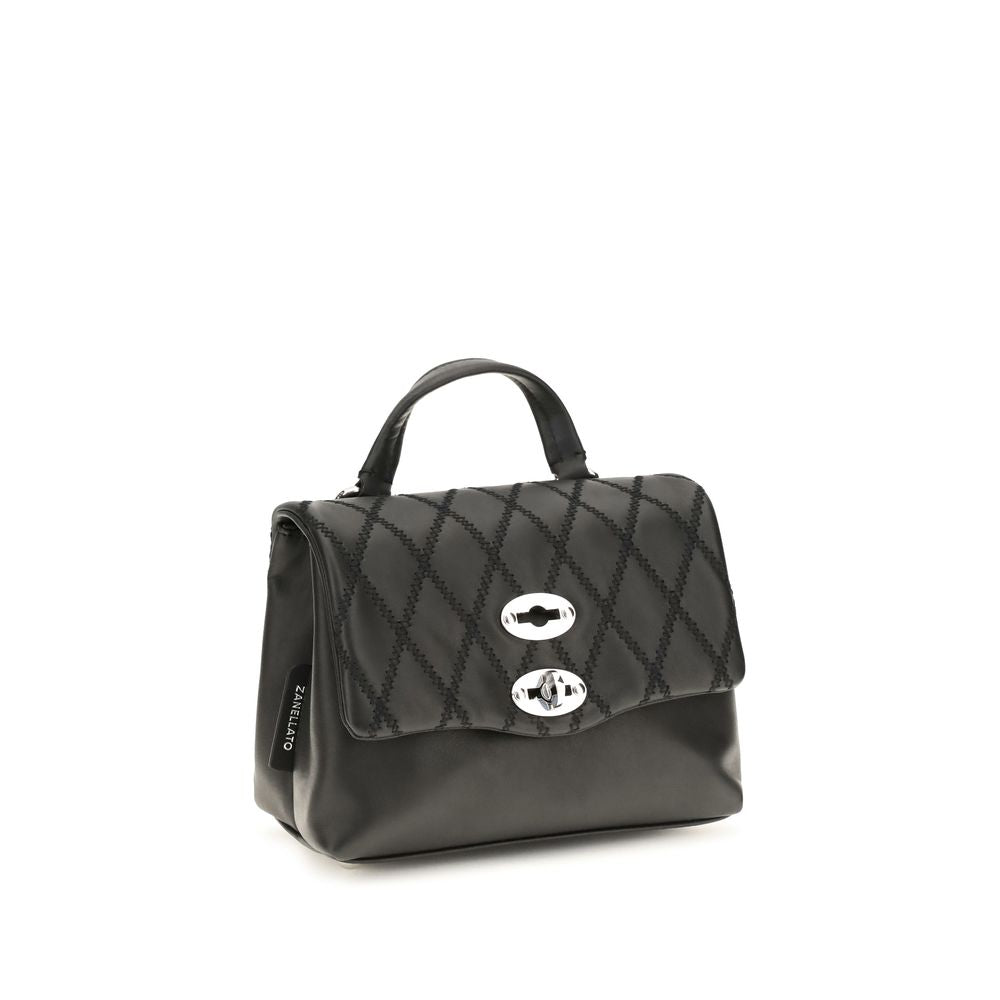 Sac porté épaule Zanellato en cuir de veau noir Bos Taurus