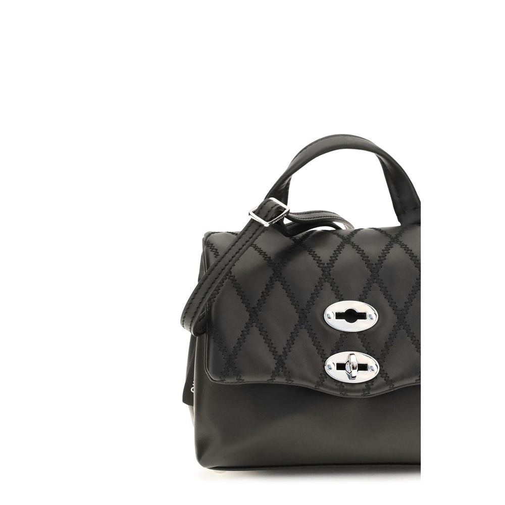 Sac porté épaule Zanellato en cuir de veau noir Bos Taurus