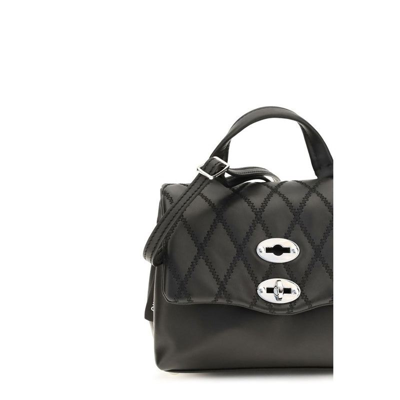 Zanellato Black Calf Leather Bos Taurus Shoulder Bag
