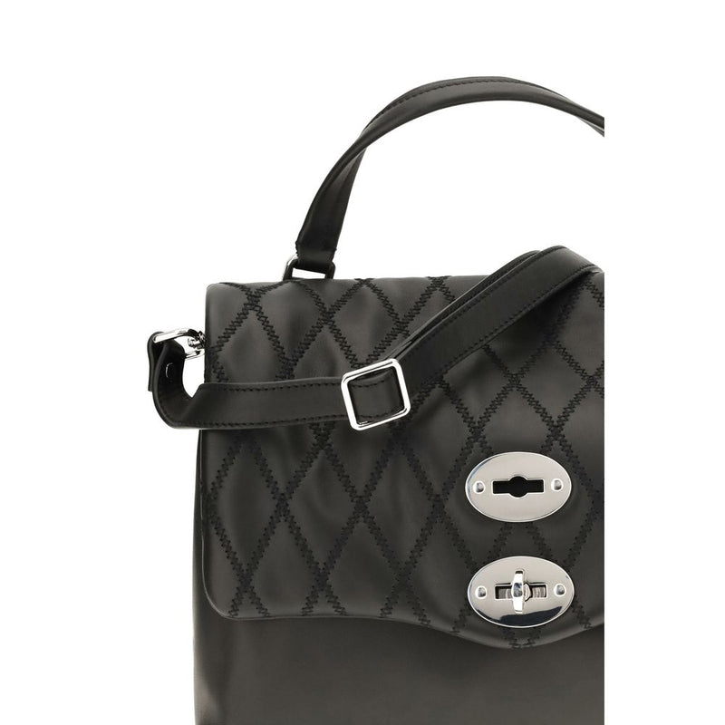 Zanellato Black Calf Leather Bos Taurus Shoulder Bag