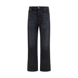 Jeans droits en coton noir Fendi