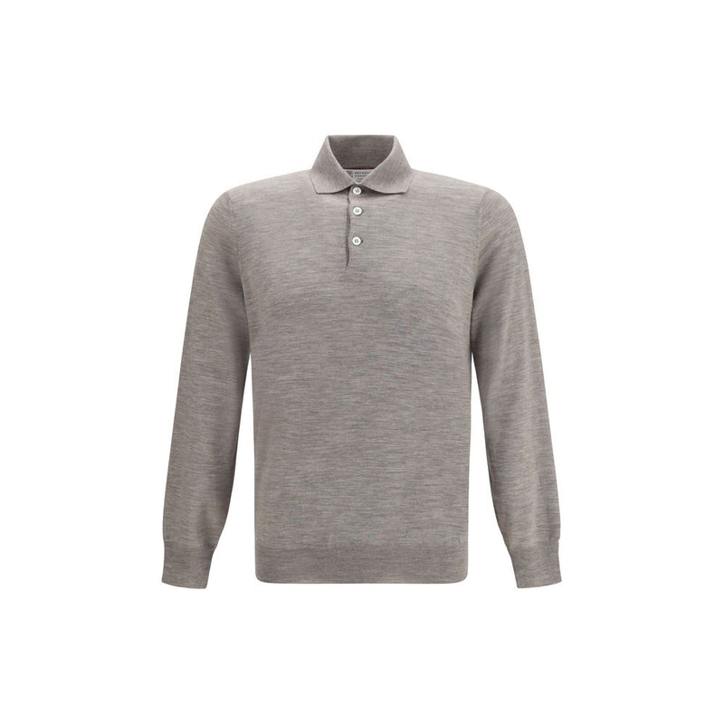 Brunello Cucinelli Gray Cashmere Polo Shirt
