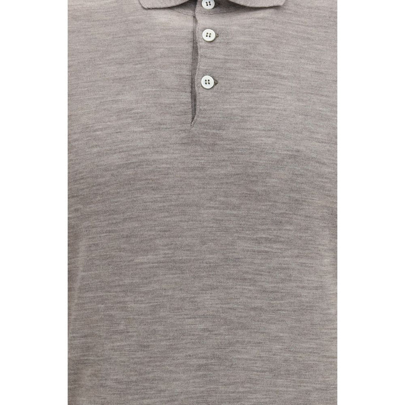 Brunello Cucinelli Gray Cashmere Polo Shirt