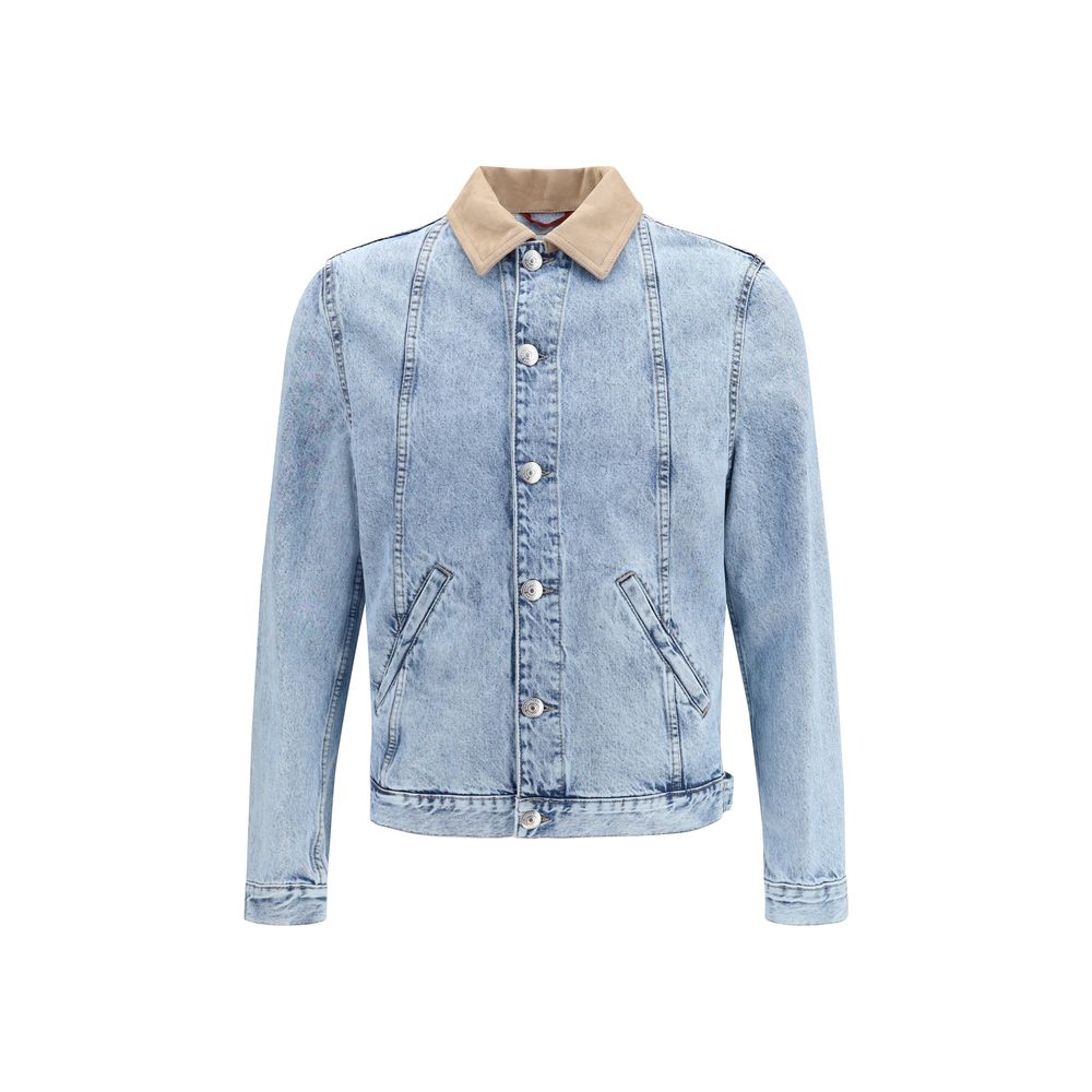 Brunello Cucinelli Blouson en jean de coton bleu