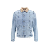 Brunello Cucinelli Blouson en jean de coton bleu
