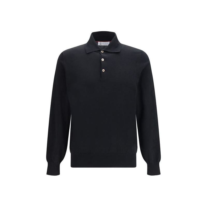 Brunello Cucinelli Black Cotton Long Sleeve T-Shirt