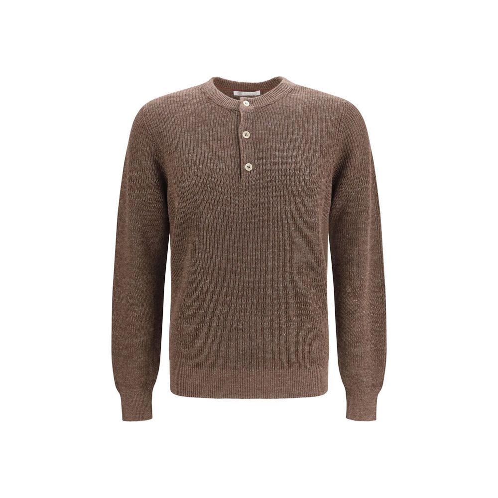 Brunello Cucinelli Sweat-shirt en lin marron