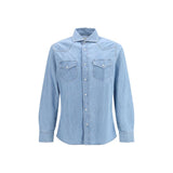 Chemise en jean bleue Brunello Cucinelli