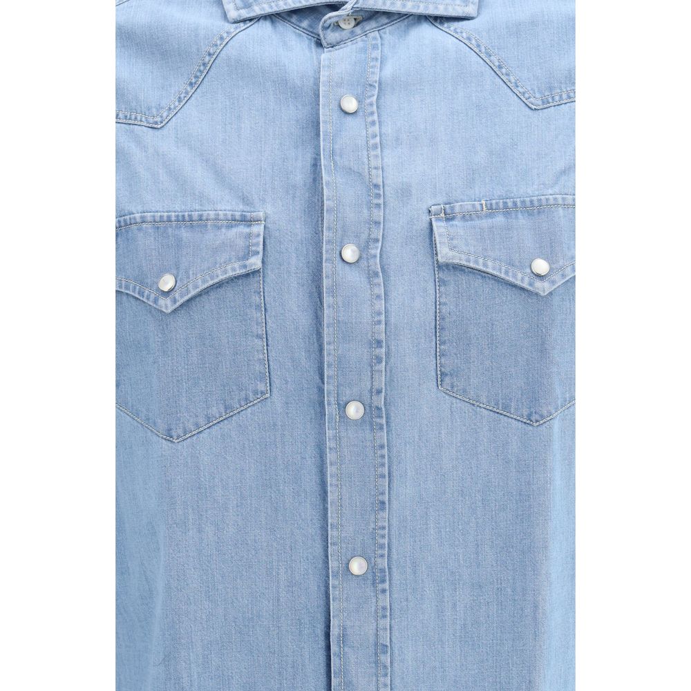 Chemise en jean bleue Brunello Cucinelli