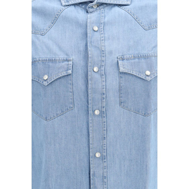 Brunello Cucinelli Blue Denim Shirt
