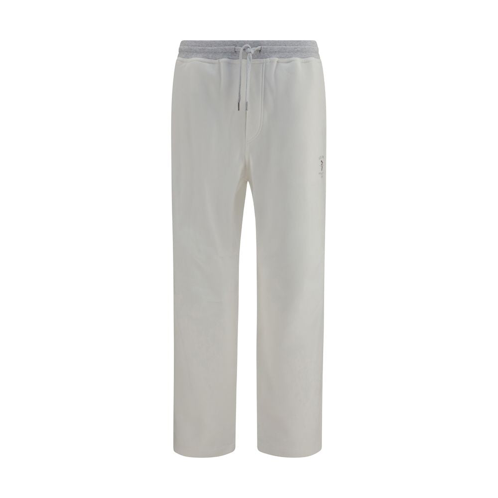 Pantalon décontracté en coton blanc Brunello Cucinelli