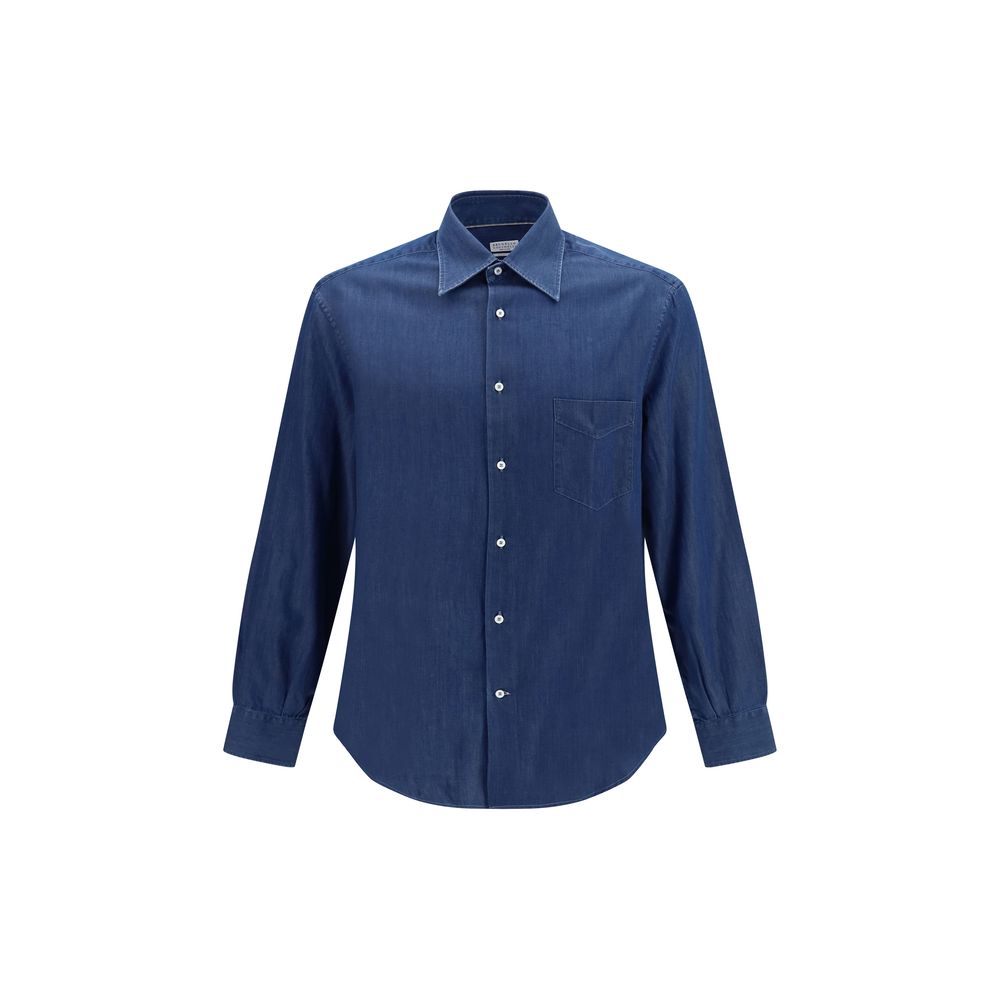 Chemise en jean bleue Brunello Cucinelli