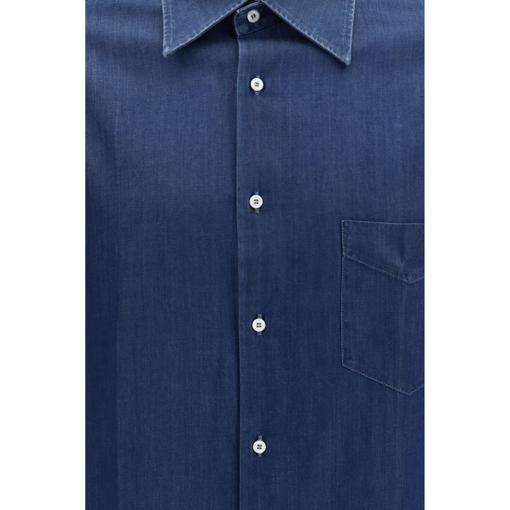 Chemise en jean bleue Brunello Cucinelli