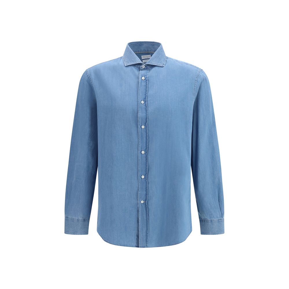 Chemise en jean bleue Brunello Cucinelli