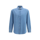Chemise en jean bleue Brunello Cucinelli