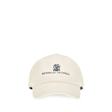 Brunello Cucinelli Casquette en soie blanche
