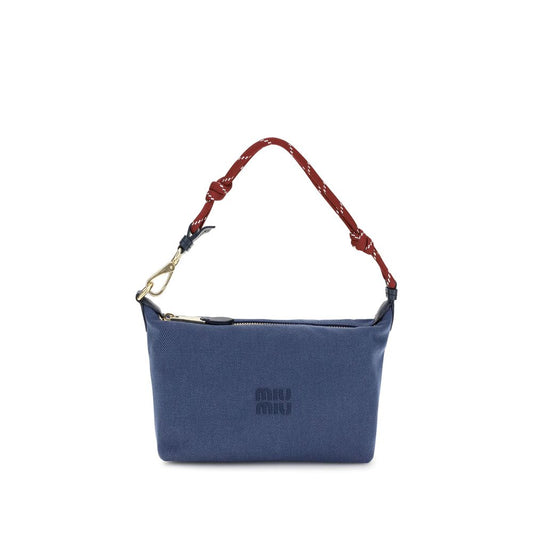 Miu Miu Blue Cotton Shoulder Bag