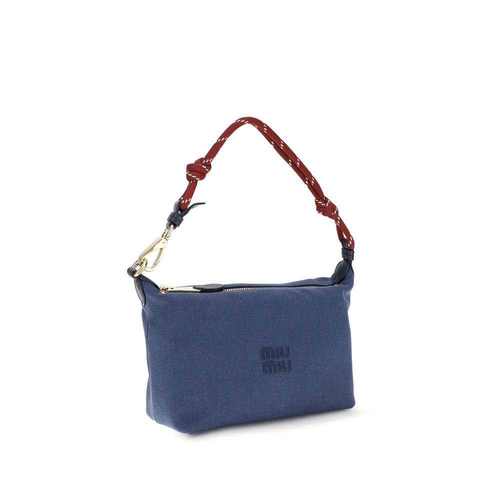 Sac porté épaule Miu Miu en coton bleu