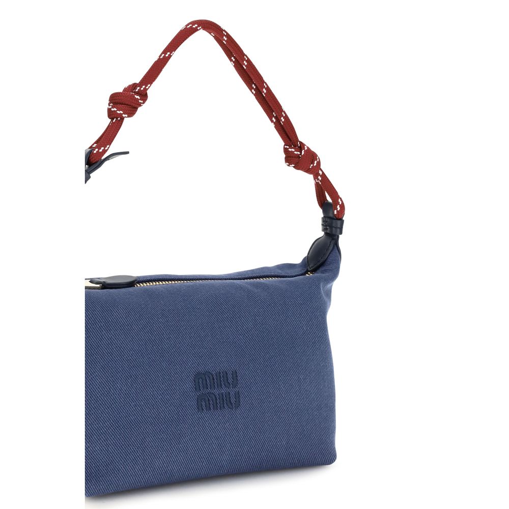 Sac porté épaule Miu Miu en coton bleu