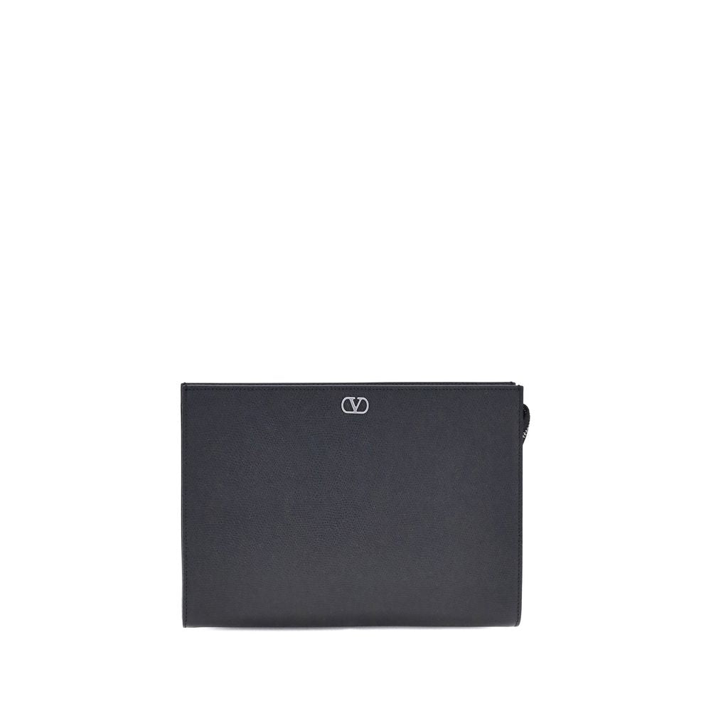 Portefeuille Valentino Garavani en Cuir de Veau Noir Bos Taurus