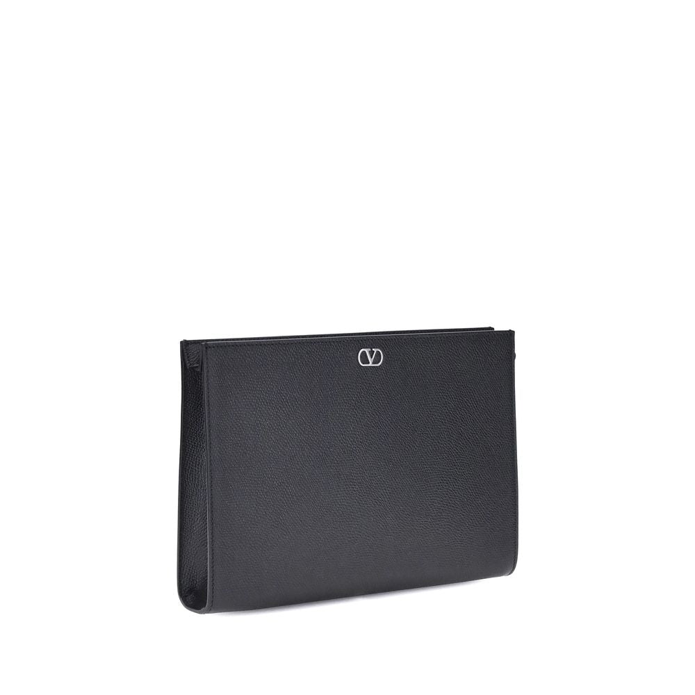 Portefeuille Valentino Garavani en Cuir de Veau Noir Bos Taurus