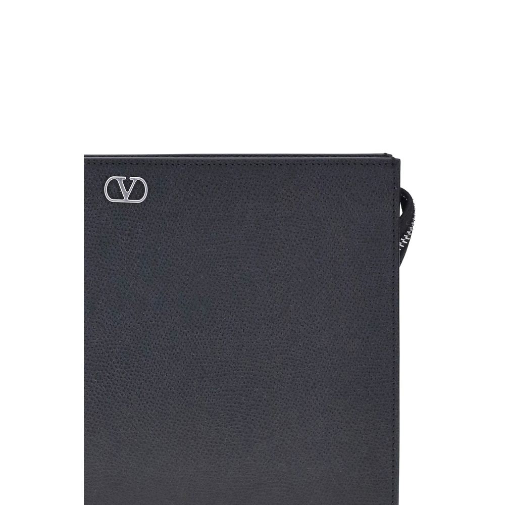 Portefeuille Valentino Garavani en Cuir de Veau Noir Bos Taurus