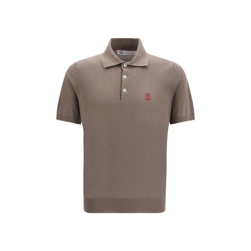 Brunello Cucinelli Brown Cotton Polo Shirt