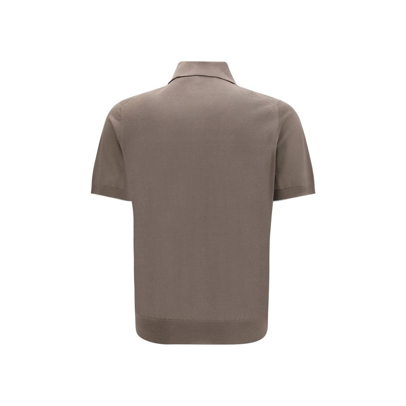 Brunello Cucinelli Brown Cotton Polo Shirt