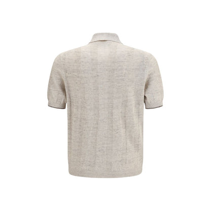 Brunello Cucinelli Beige Cotton Polo Shirt