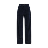 Pantalon en coton bleu Max Mara