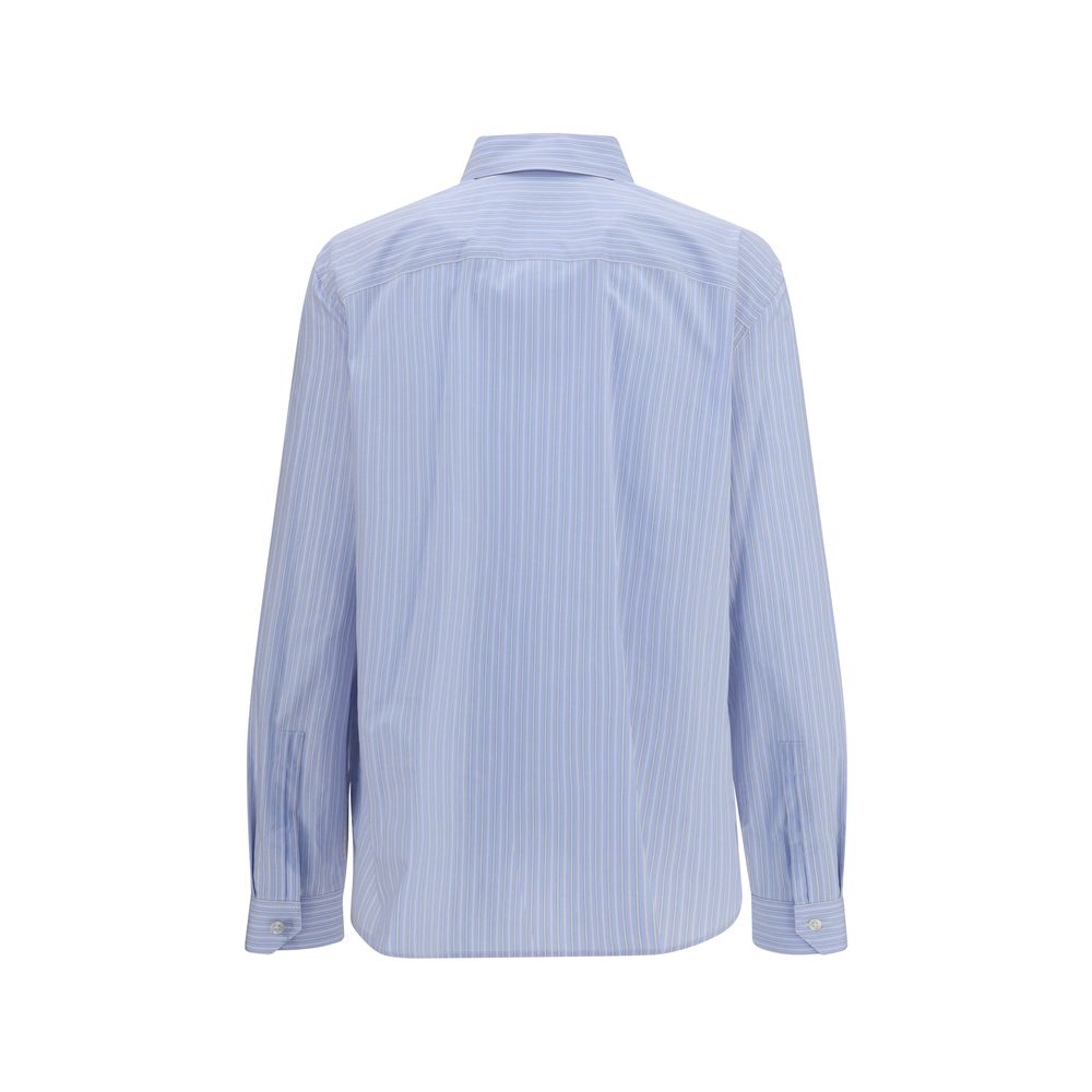 Chemise à motif en coton bleu Saint Laurent