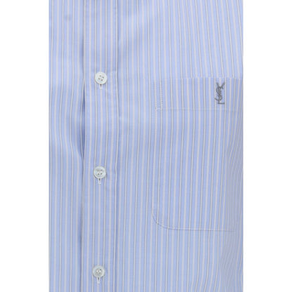 Saint Laurent Blue Cotton Pattern Shirt