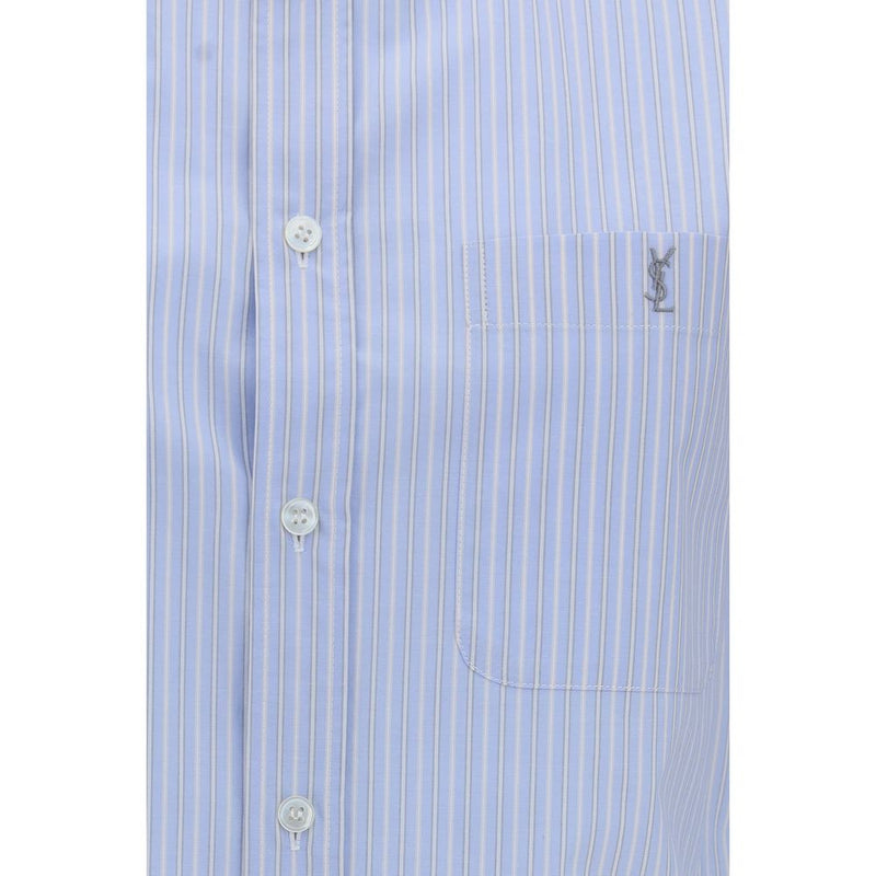 Saint Laurent Blue Cotton Pattern Shirt