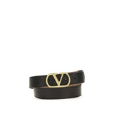 Ceinture Classique Valentino Garavani en Cuir de Veau Noir Bos Taurus
