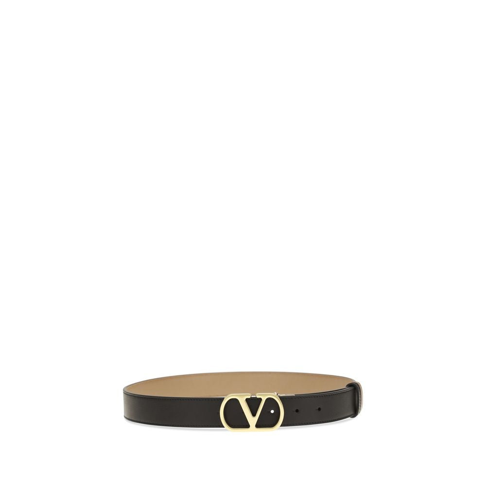 Ceinture Classique Valentino Garavani en Cuir de Veau Noir Bos Taurus