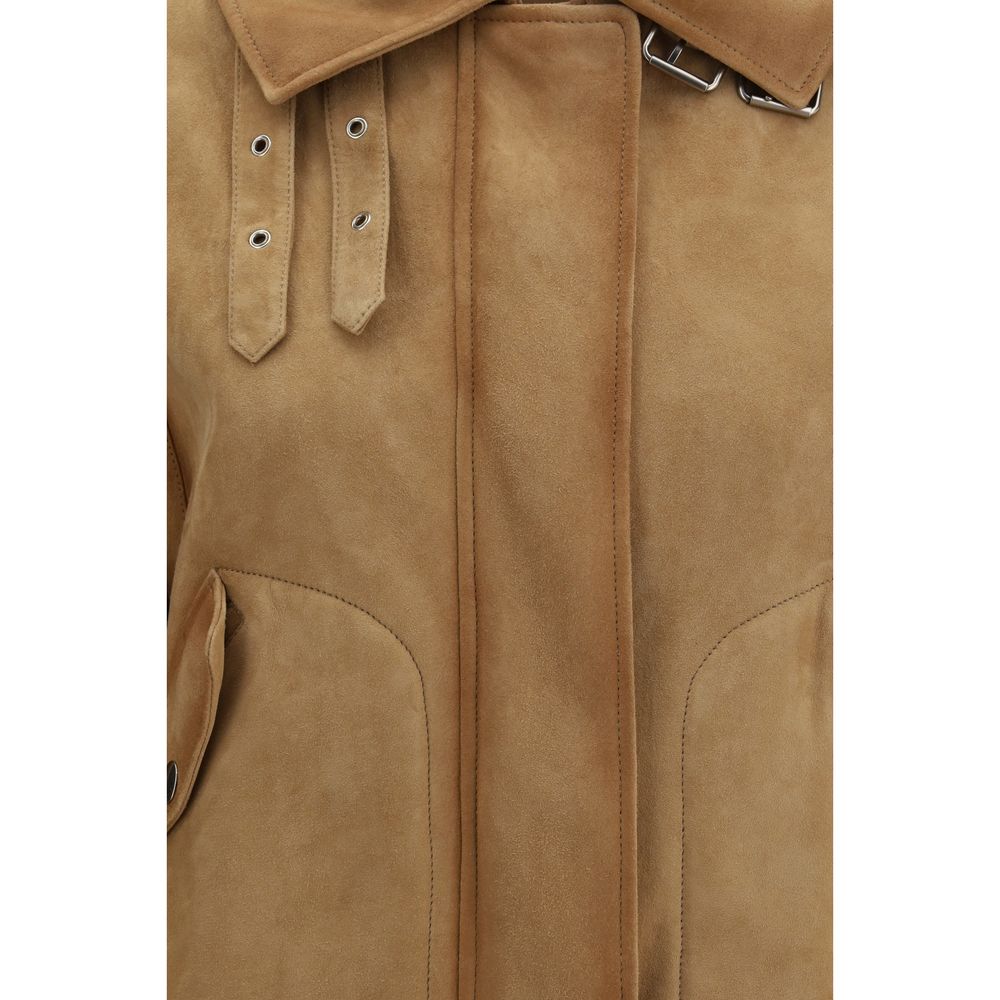 Blouson bombardier Ermanno Scervino en cuir marron