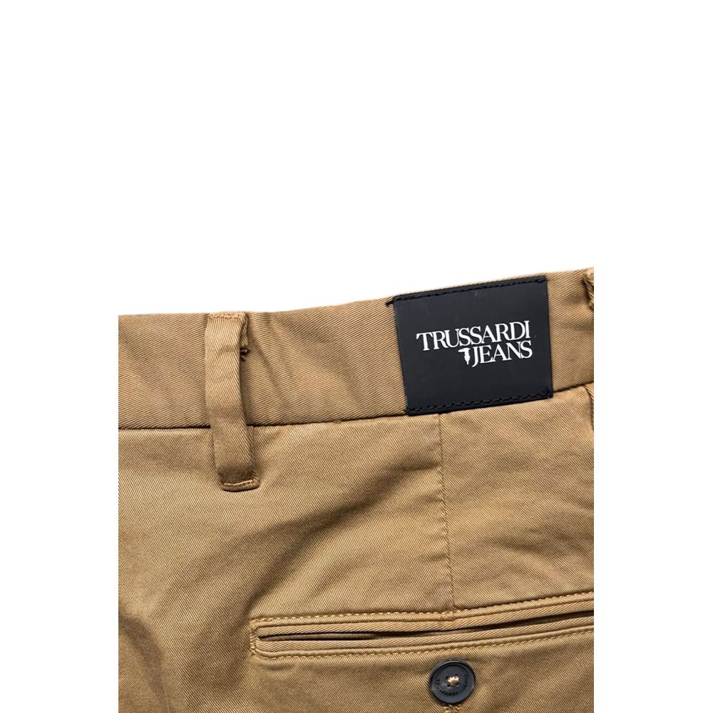 Pantalon en coton beige pour homme Trussardi Jeans