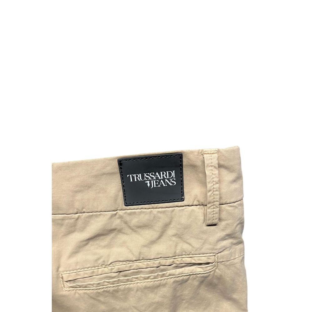 Pantalon en coton beige pour homme Trussardi Jeans