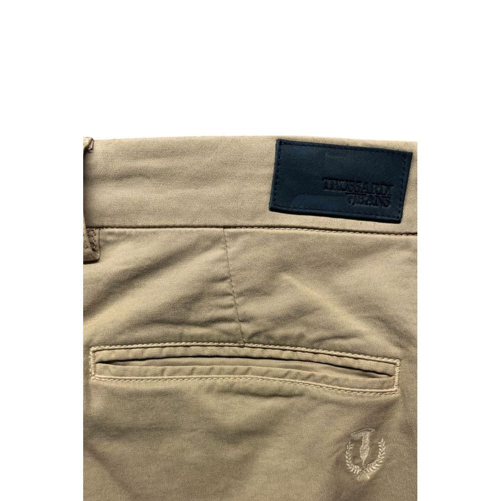 Pantalon en coton beige pour homme Trussardi Jeans