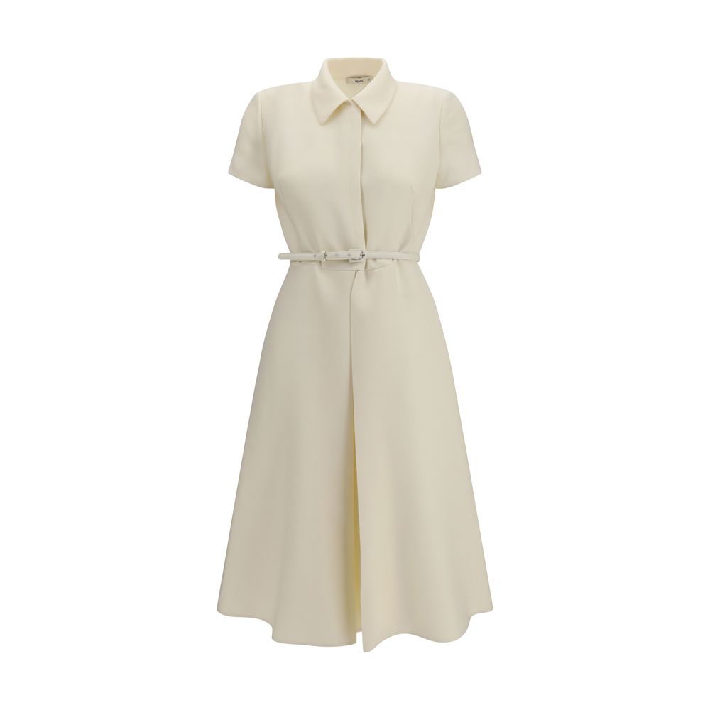 Robe décontractée Fendi en laine beige Oves Aries