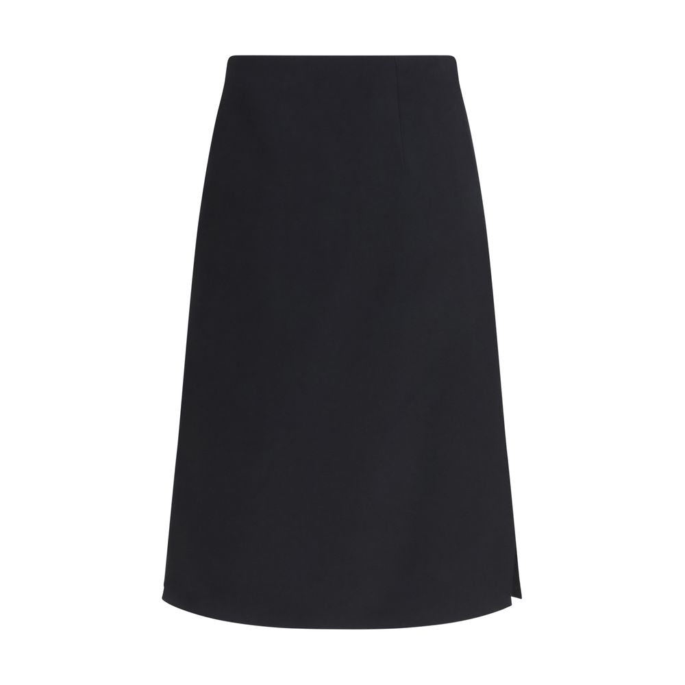 Jupe mi-longue Fendi en laine noire Oves Aries