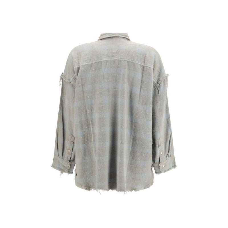 R13 Blue Cotton Pattern Shirt