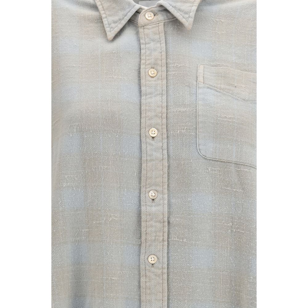 Chemise R13 en coton bleu à motifs