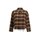 Chemise R13 en coton marron à motifs