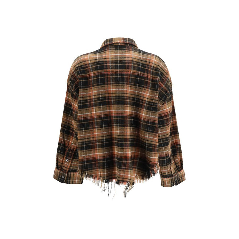 R13 Brown Cotton Pattern Shirt