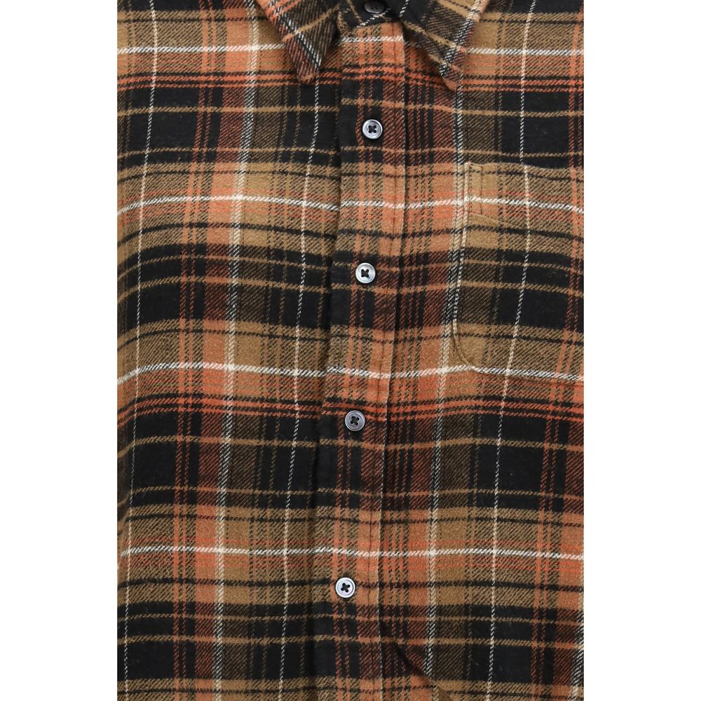 Chemise R13 en coton marron à motifs