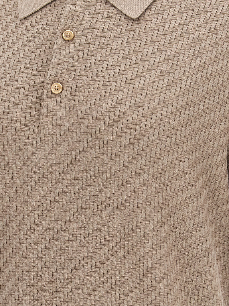 Brioni Beige Cotton Polo Shirt