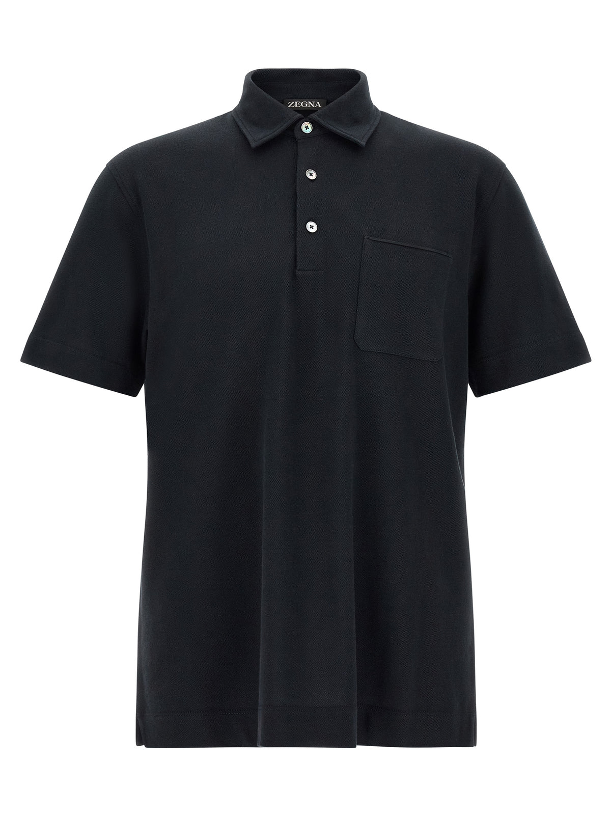 Polo ZEGNA en Coton Bleu