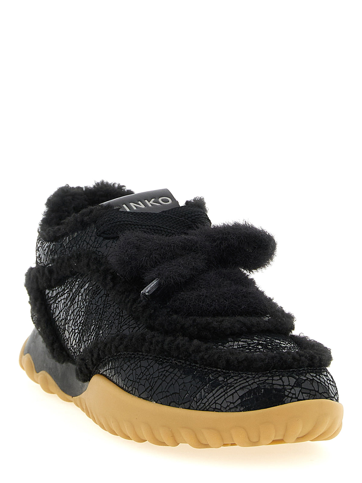 Baskets Chunky PINKO en Cuir de Vachette Noir